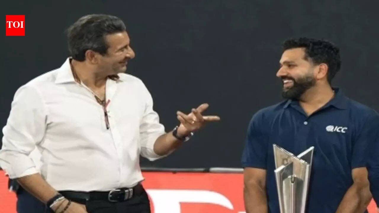 Amid no-handshake controversy, Rohit Sharma's hug with Wasim Akram goes viral in Colombo - Watch | Cricket News