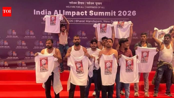 Inappropriate-Congress-ally-Akhilesh-other-opposition-leaders-ashamed-of-semi-nude.jpg 'Inappropriate': Congress ally Akhilesh, other opposition leaders 'ashamed' of 'semi-nude' protest at AI summit India News