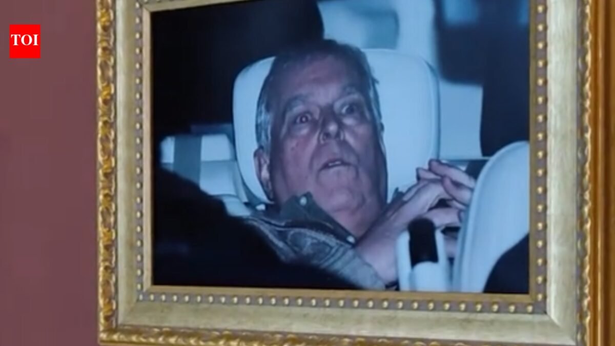 Prince Andrew's arrest: 'He's sweating now': Activists hang pre-arrest photo of Prince Andrew at France's Louvre museum