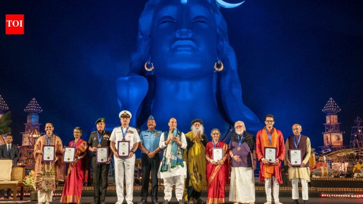 Sadhguru launches 'Bhavya Bharat Bhushan' award; Rajnath Singh congratulates achievers. indian news