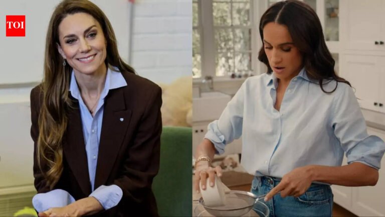The blue shirt trend from Kate Middleton to Meghan Markle: Why the simple British button-down is fashion’s hottest status symbol right now