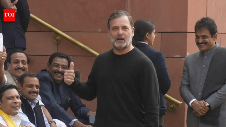 ‘PM did not live up to his responsibility’: Rahul displays unpublished memoirs of ex-army chief Naravane outside Parliament