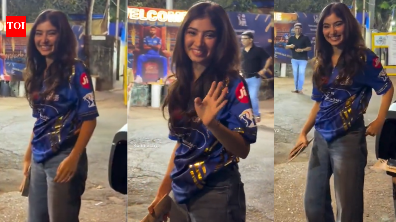 Dhurandhar 2 fame Sara Arjun turns heads for MI vs KKR on Wankhede - Watch