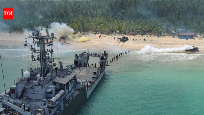 'Dweep Shakti': Three services conduct amphibious assault, maritime-led operations

