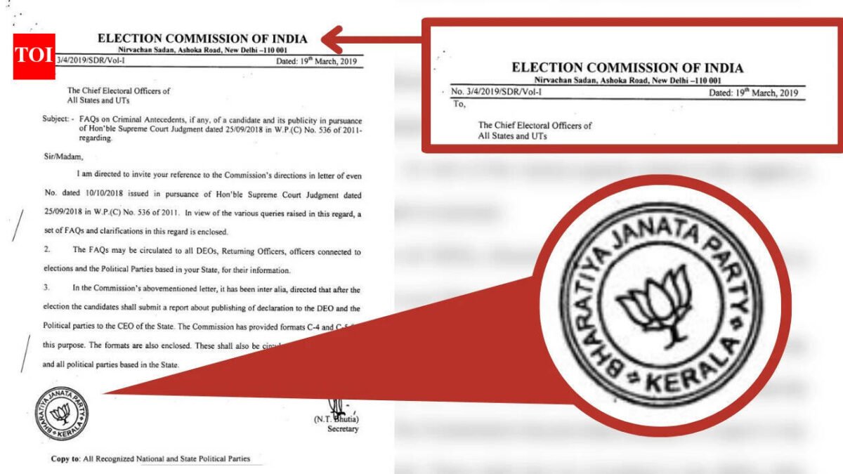 EC round with BJP seal? Poll panel calls it 'clerical error' in clarification