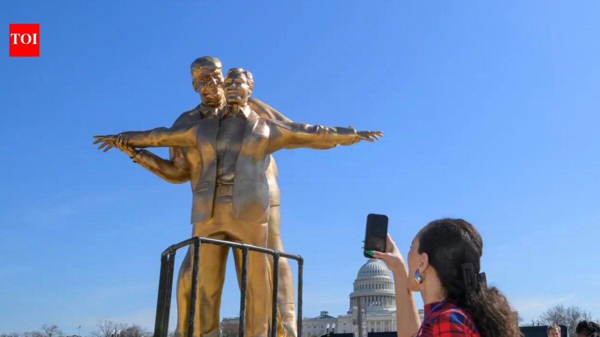 'King of the World' statues of Trump and Epstein appear near US Capitol