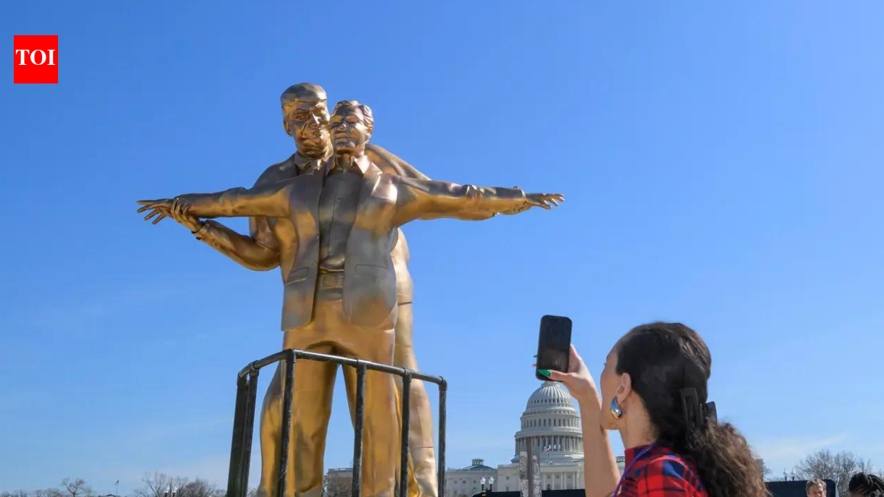 'King of the World' statues of Trump and Epstein appear near US Capitol
