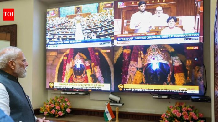 PM Modi prays to Lord Ram and virtually watches Surya Tilak ceremony at Ram Temple in Ayodhya

