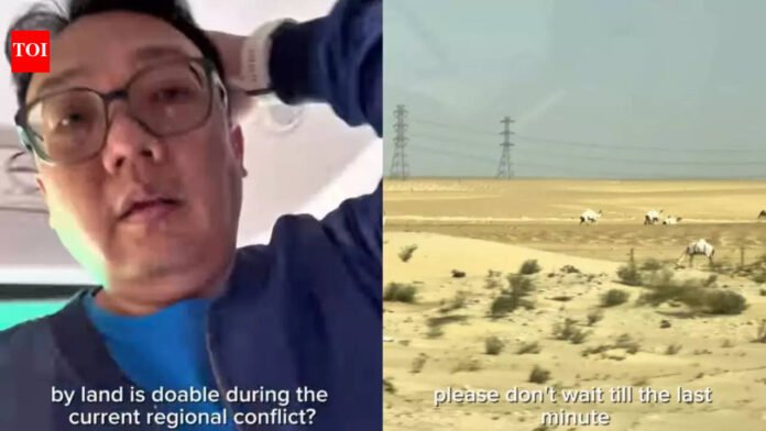 Qatar News: Travel influencer drives through Doha desert to Riyadh, viral video shows escape route in Iran-US-Israel war


