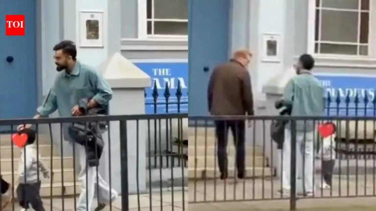 Virat Kohli walks with son Akaay in London, video goes viral – Watch