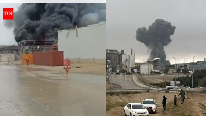 WATCH: Missile shrapnel from Iran causes fire, damage to Israel's Negev industrial hub

