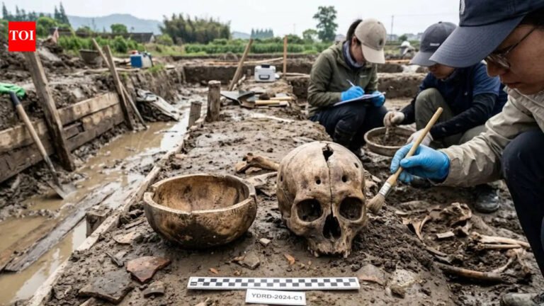 Archaeologists discover 5,000-year-old human bone cup and mask in China’s Yangtze River Delta | World News