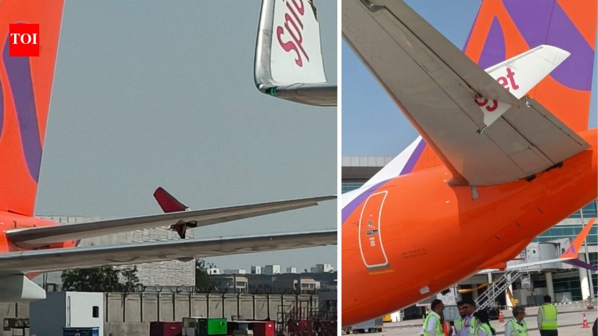 Delhi Airport Incident: Taxiing SpiceJet aircraft collides with IGI stationary Akasa aircraft