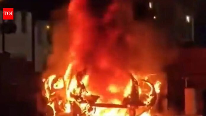 'Distressing': Houses evacuated after car explosion outside Police Service of Northern Ireland

