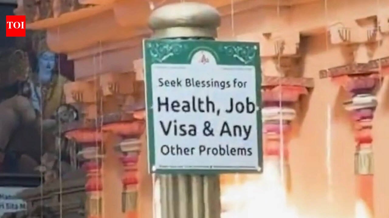 'First thing I saw': TPUSA reporter 'shocked' by 'work visa' blessing sign inside Texas Hindu temple