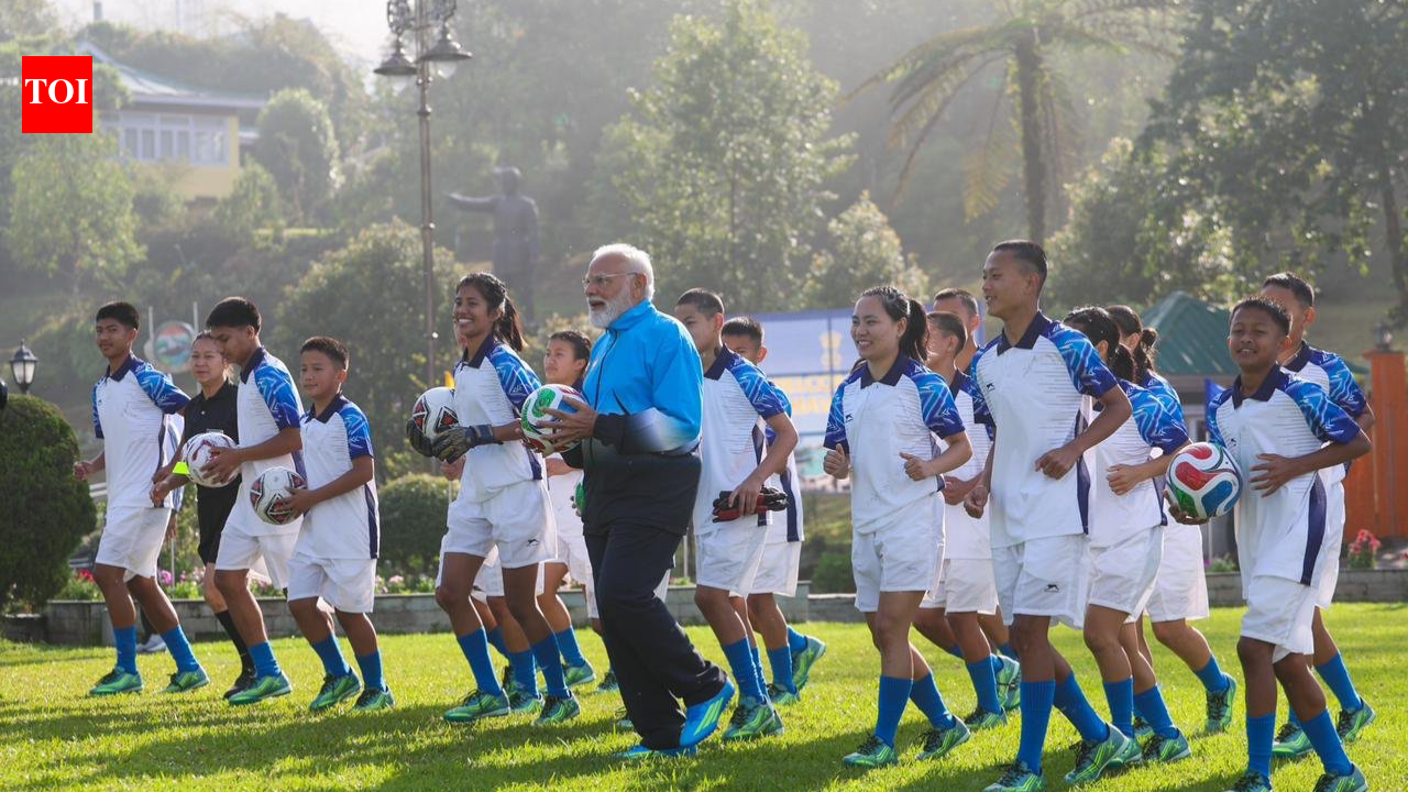 PM Modi plays friendly football match with youths in Gangtok during visit to Sikkim; shares pictures