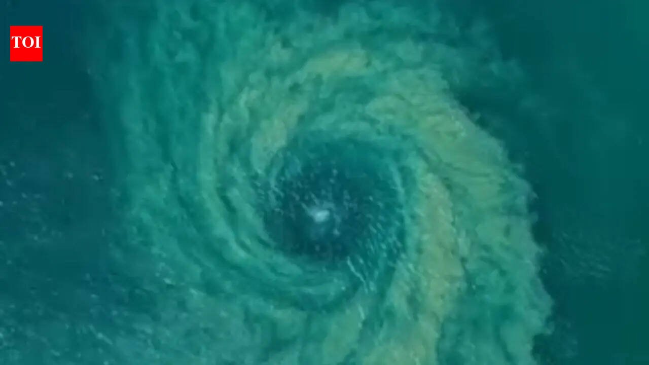 Rare underwater tornado forms strong circular motion near Australia's Manly beach WATCH | World News