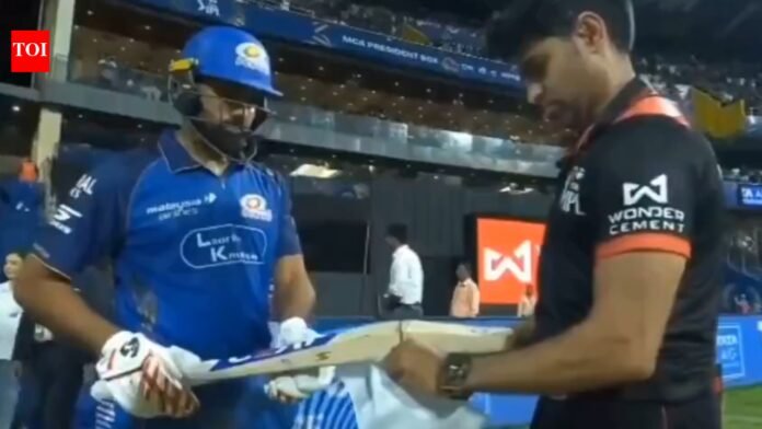 Rohit Sharma frustrated as bat fails eligibility check ahead of MI chase against RCB

