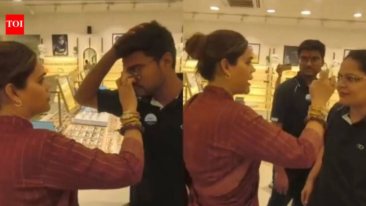 Watch: BJP leader Nazia enters Lenskart store, smear tilak on employees amid dress code