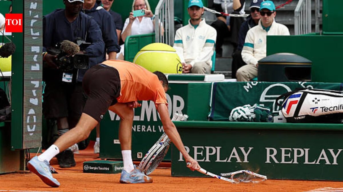 Watch: Daniil Medvedev smashes racket seven times in 'double bagel' defeat