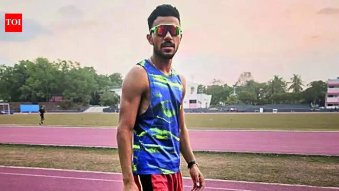 8.23m and up: Long jumper Shahnavaz Khan prepares for takeoff

