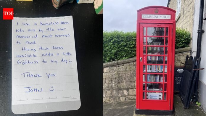 'Adds a little brightness to my day': Heartfelt message left by homeless man at UK countryside library goes viral

