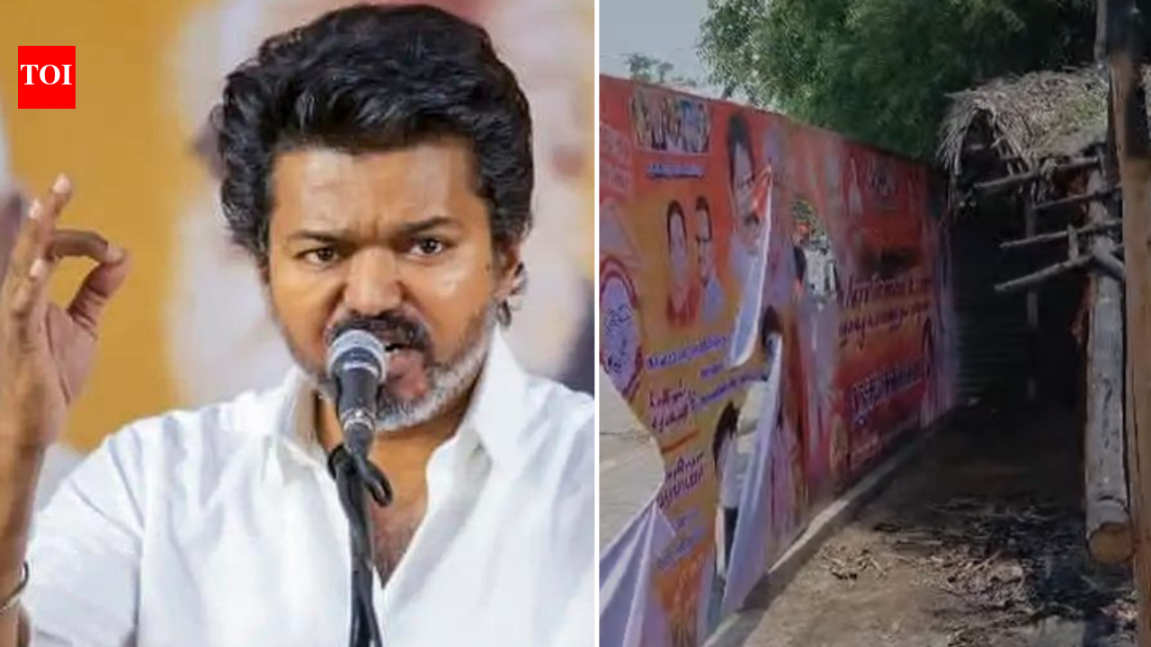 Before the announcement of the Tamil Nadu election results, the TVK party office was set on fire by gangsters near Srirangam