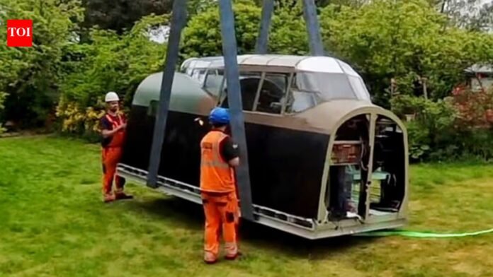 British family donates father's handmade, 40-year-old Lancaster cockpit to RAF airfield

