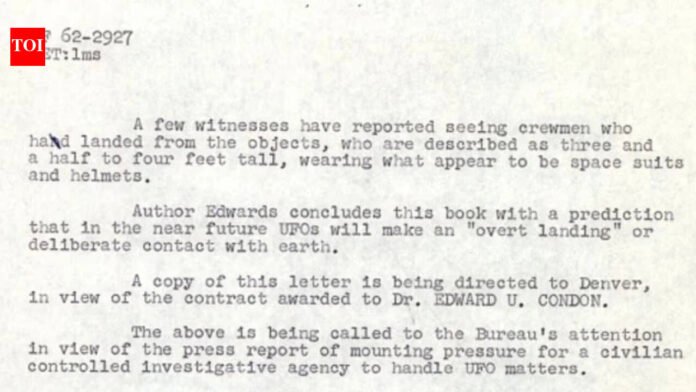'Four feet tall, wearing space suit and helmet': Newly released FBI UFO files reveal bizarre claims

