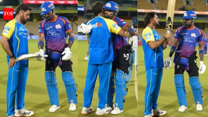'Love you darling' - Hardik Pandya's reaction to MS Dhoni steals the show - Watch

