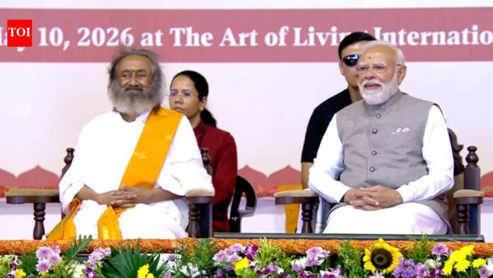 PM Modi attends 'Art of Living' event in Bengaluru; Dhyan Mandir inaugurated, launches National Service Scheme

