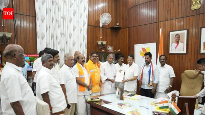 Rangasamy meets LG, claims to form government in Puducherry

