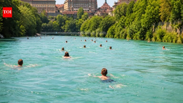 Swiss summer trick: People swim across rivers to get home after get off work | World News