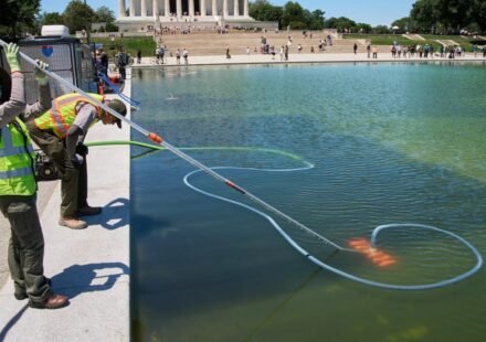 '250-foot deep wound, dumped chemicals': Donald Trump claims vandals damaged reflecting pool
