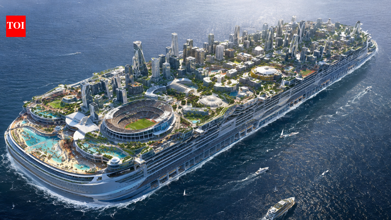 A floating city: $16 billion ship with seating for 80,000, schools, restaurants and 15,000-seat stadium | World News