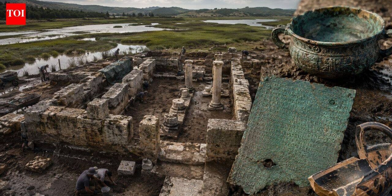 Ancient Temple of Poseidon, lost for 2,500 years, emerges from Greek marshes with mysterious inscribed artifacts | World News