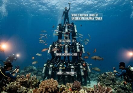 Andaman Islands creates history with 73-foot underwater man tower, sets Guinness World Record | World News