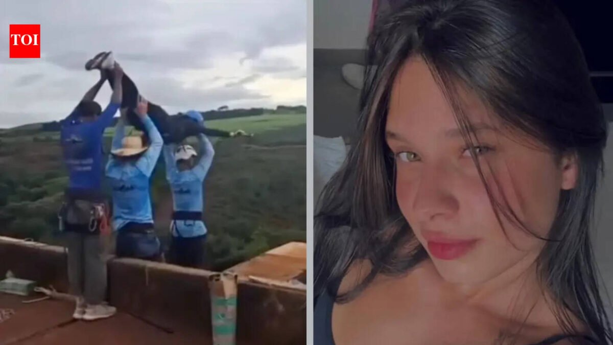 Brazilian bungee jumper who fell 130ft without ropes was still alive when rescuers arrived, nurse says 'I even spoke to her'