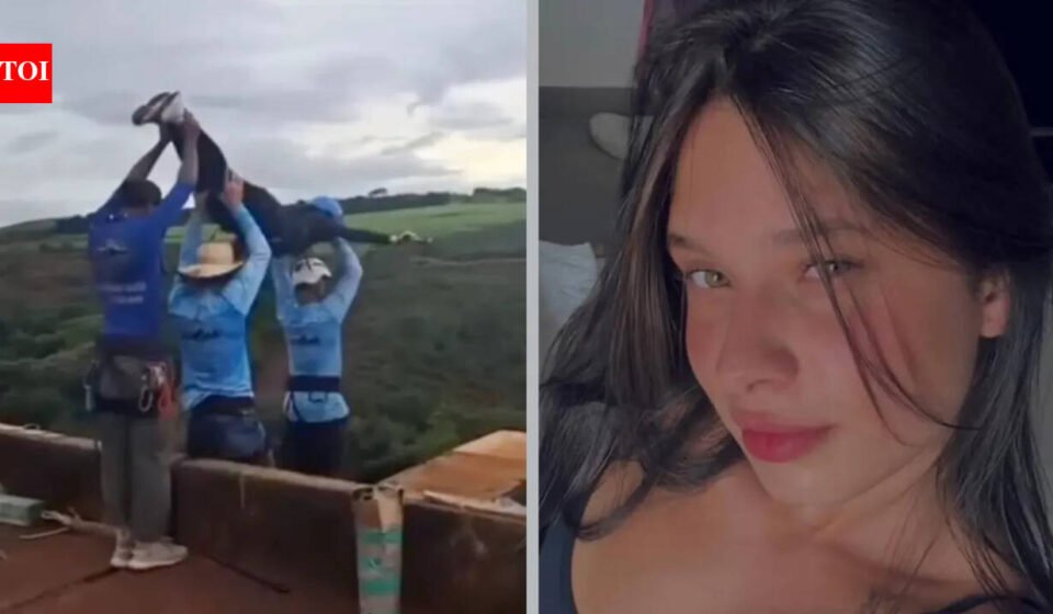 Brazilian bungee jumper who fell 130ft without ropes was still alive when rescuers arrived, nurse says 'I even spoke to her'