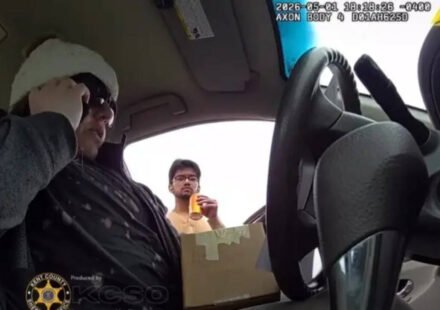 Dramatic video of Indian conman Yug B Chauhan drinking soda before being arrested by undercover agents in Michigan