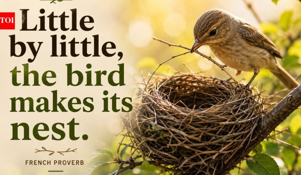 Today’s French proverb: “Little by little, a bird builds its nest”—a lesson in why slow, steady effort builds the strongest foundations