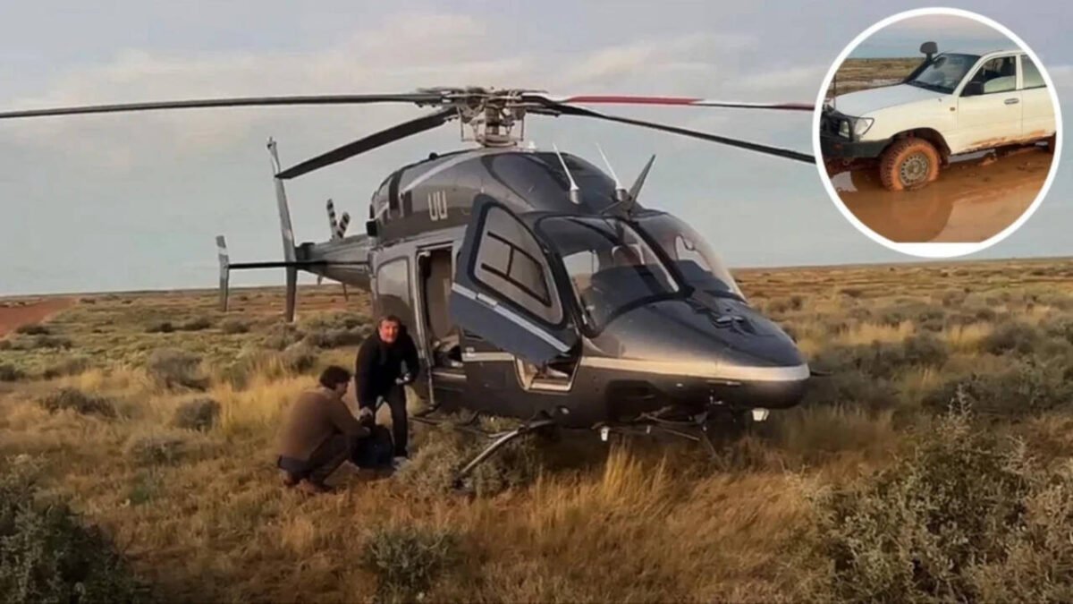 Australian father and son's car got stuck in a storm and they were stranded in the outback for 12 hours; billionaire Tim Roberts happened to save them in a helicopter