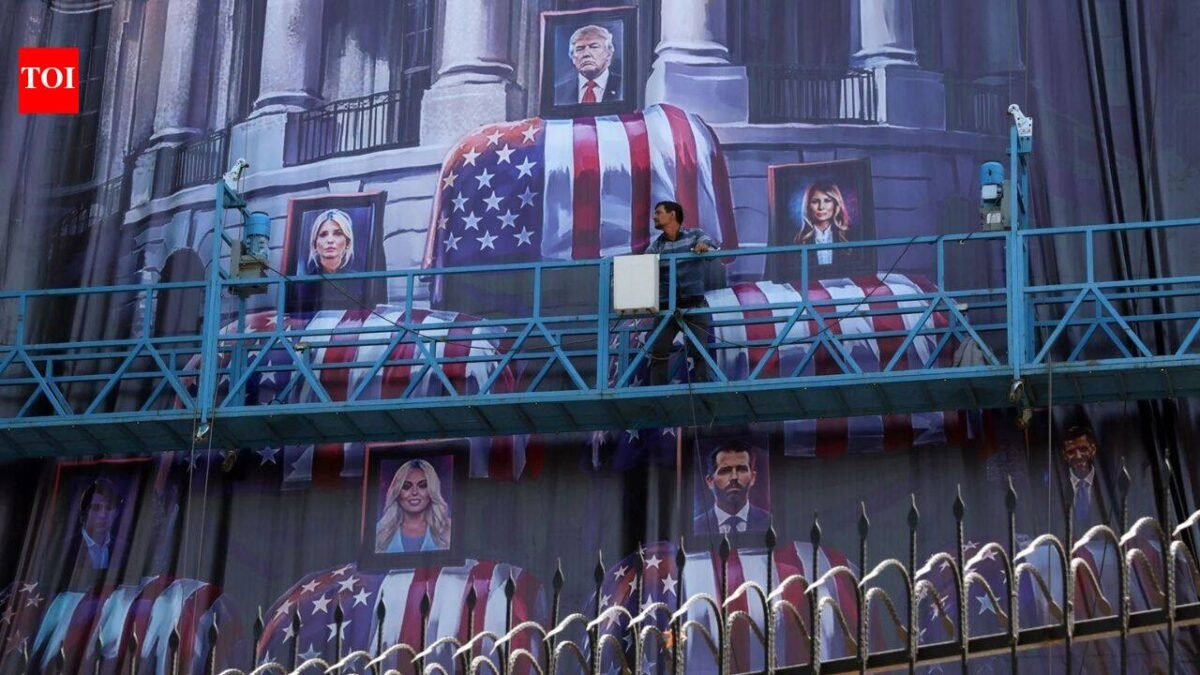 'Blood for blood': Iran displays huge billboard with Donald, Melania and Trump's children in coffins