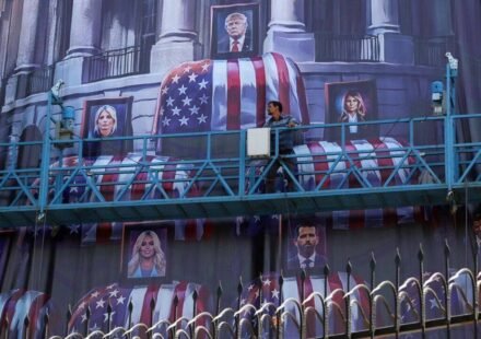 'Blood for blood': Iran displays huge billboard with Donald, Melania and Trump's children in coffins