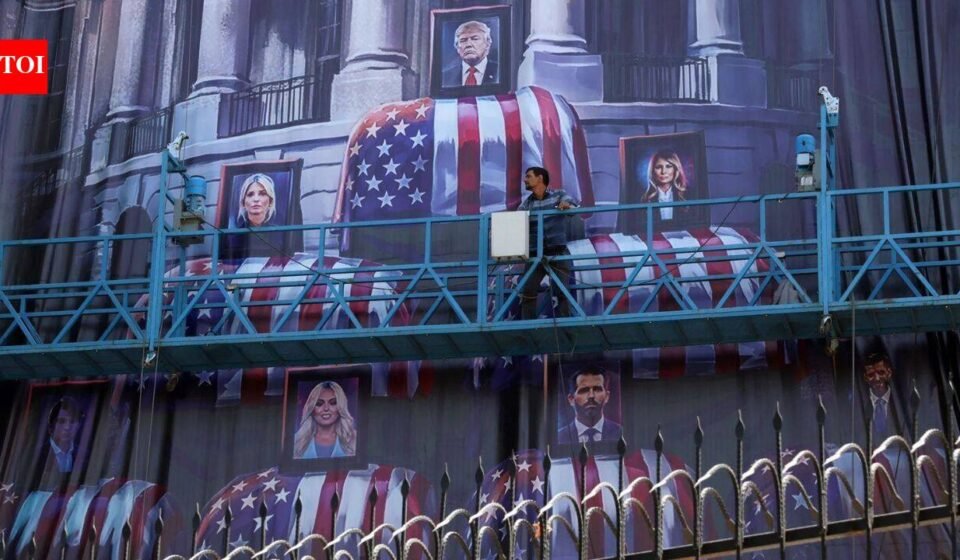 'Blood for blood': Iran displays huge billboard with Donald, Melania and Trump's children in coffins