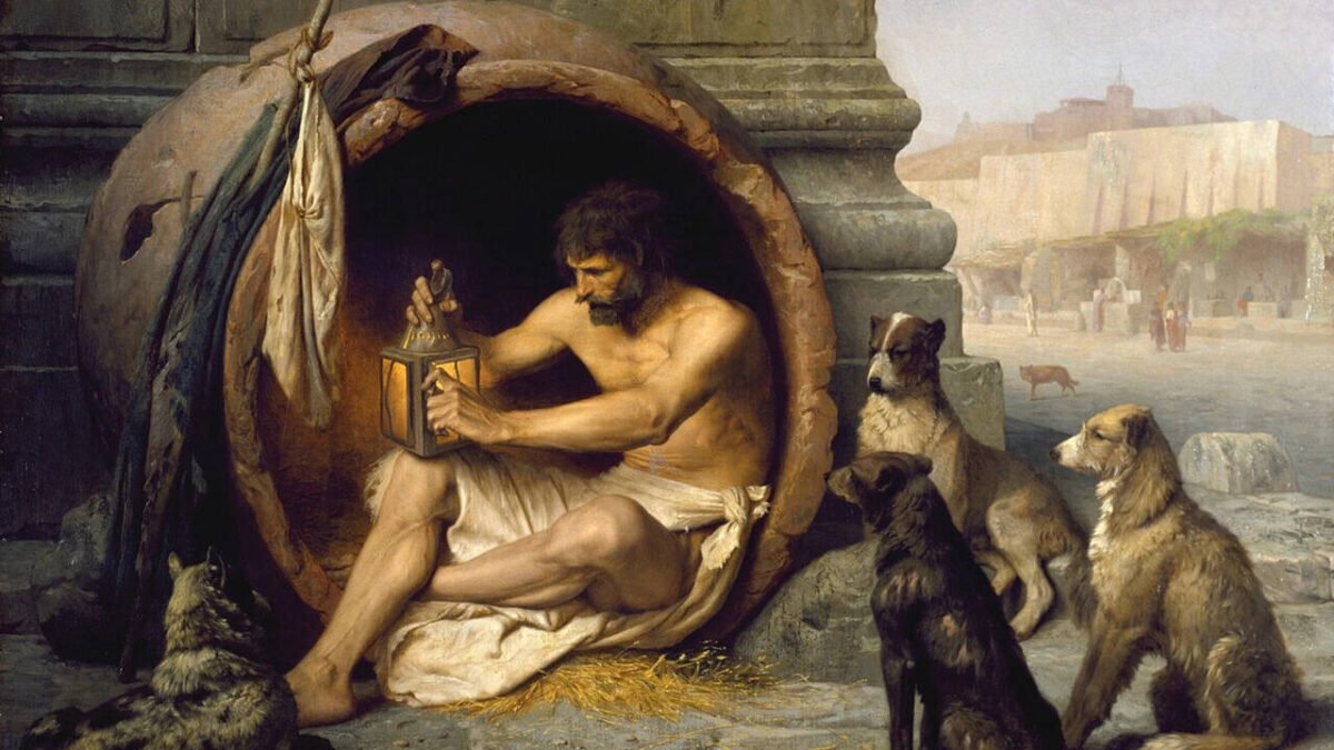 Diogenes' quote of the day: "When I see a child drinking from his hand, I throw away my cup"