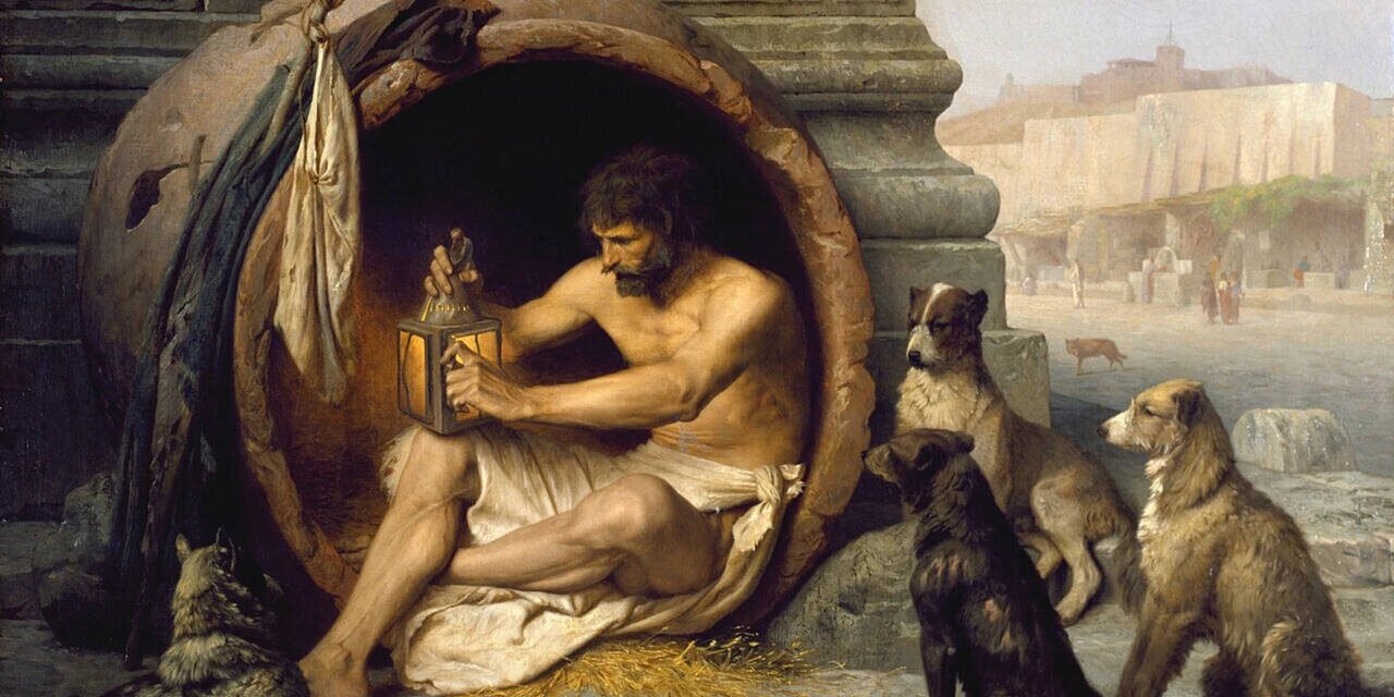 Diogenes' quote of the day: "When I see a child drinking from his hand, I throw away my cup"
