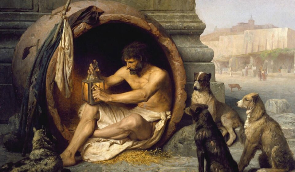 Diogenes' quote of the day: "When I see a child drinking from his hand, I throw away my cup"