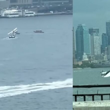 Floatplane carrying 8 people crashes into New York's East River, all rescued - Video