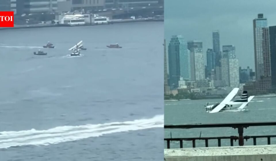 Floatplane carrying 8 people crashes into New York's East River, all rescued - Video